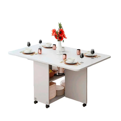 Mesa De Comedor Plegable Extendible Blanca 140x60cm Calidad