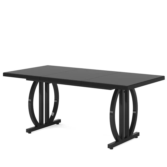 Escritorio Ejecutvo Negro Premium Base Metal Forma Geometrica - Spacemarket