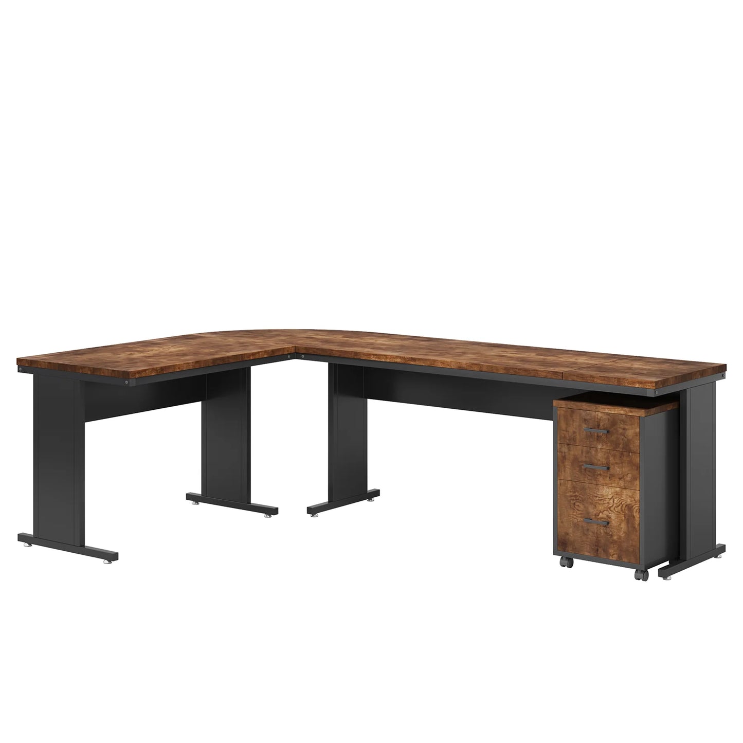 PREVENTA - Escritorio Ejecutivo En L 210 Cm Con Gabinete Premium - Spacemarket