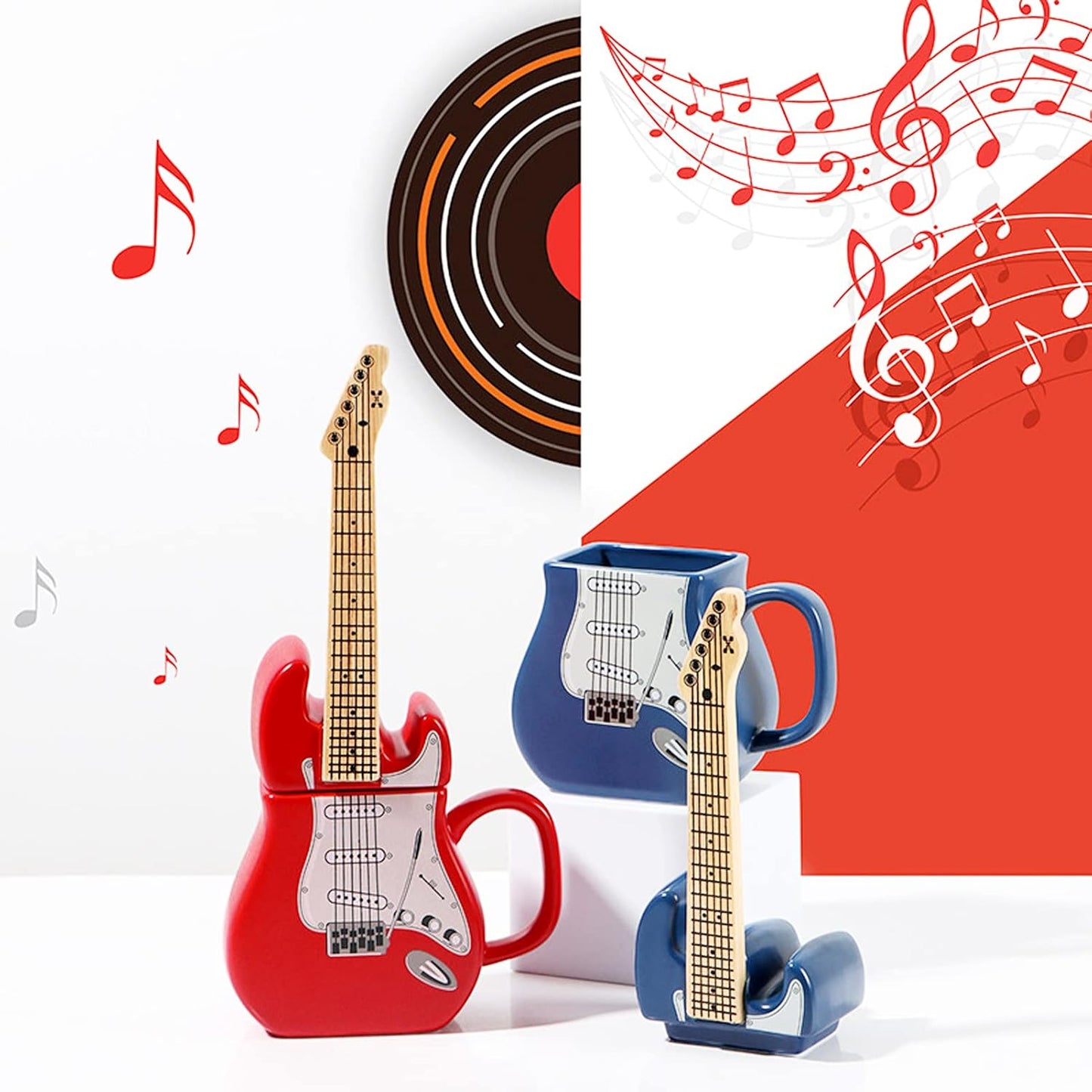 Taza Guitarra Electrica 3d Musica 450 Ml