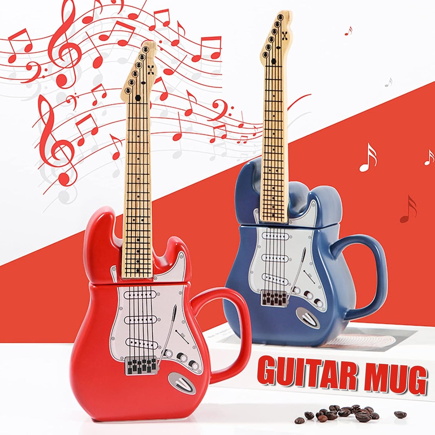 Taza Guitarra Electrica 3d Musica 450 Ml