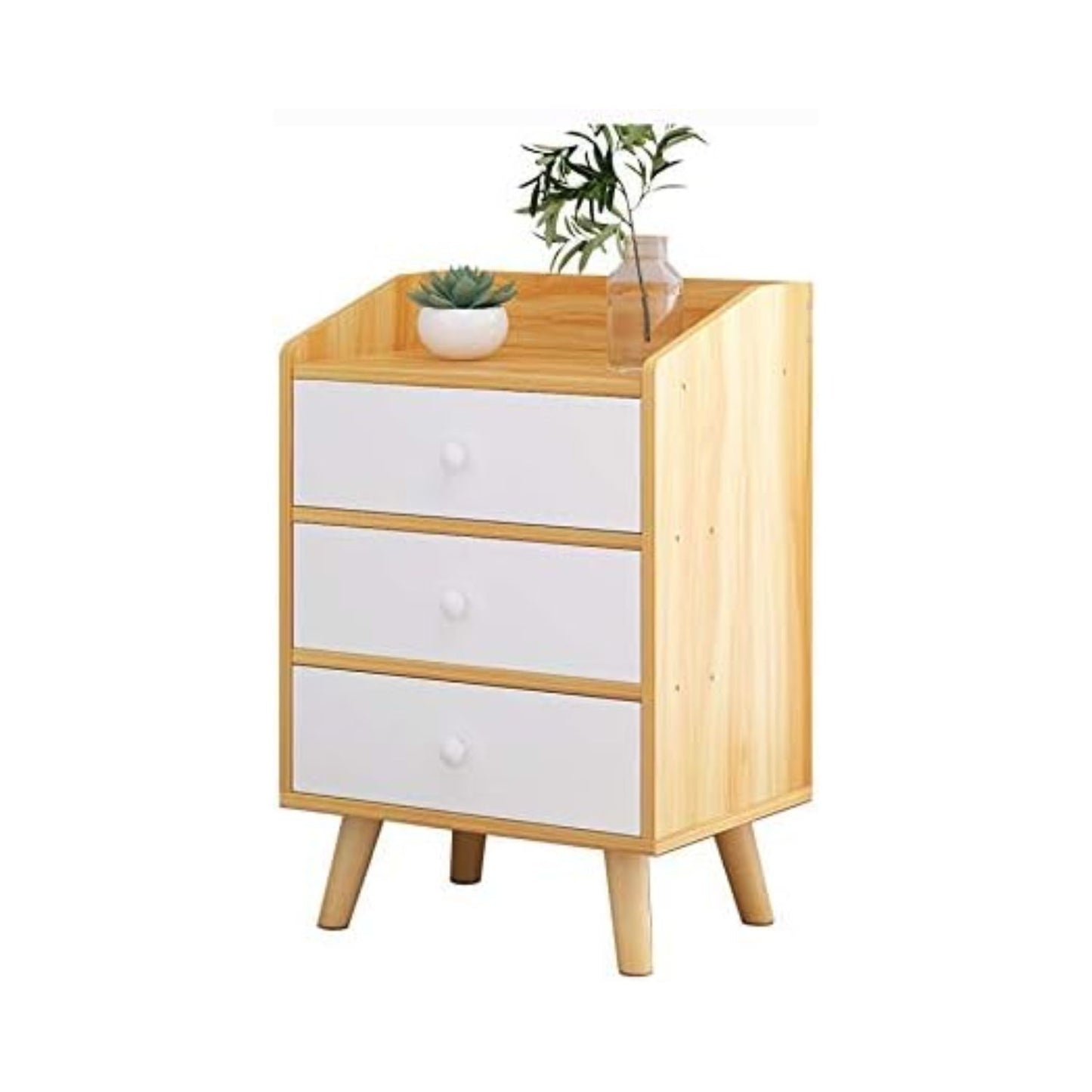 Velador Café 3 Cajones Mdf - Spacemarket