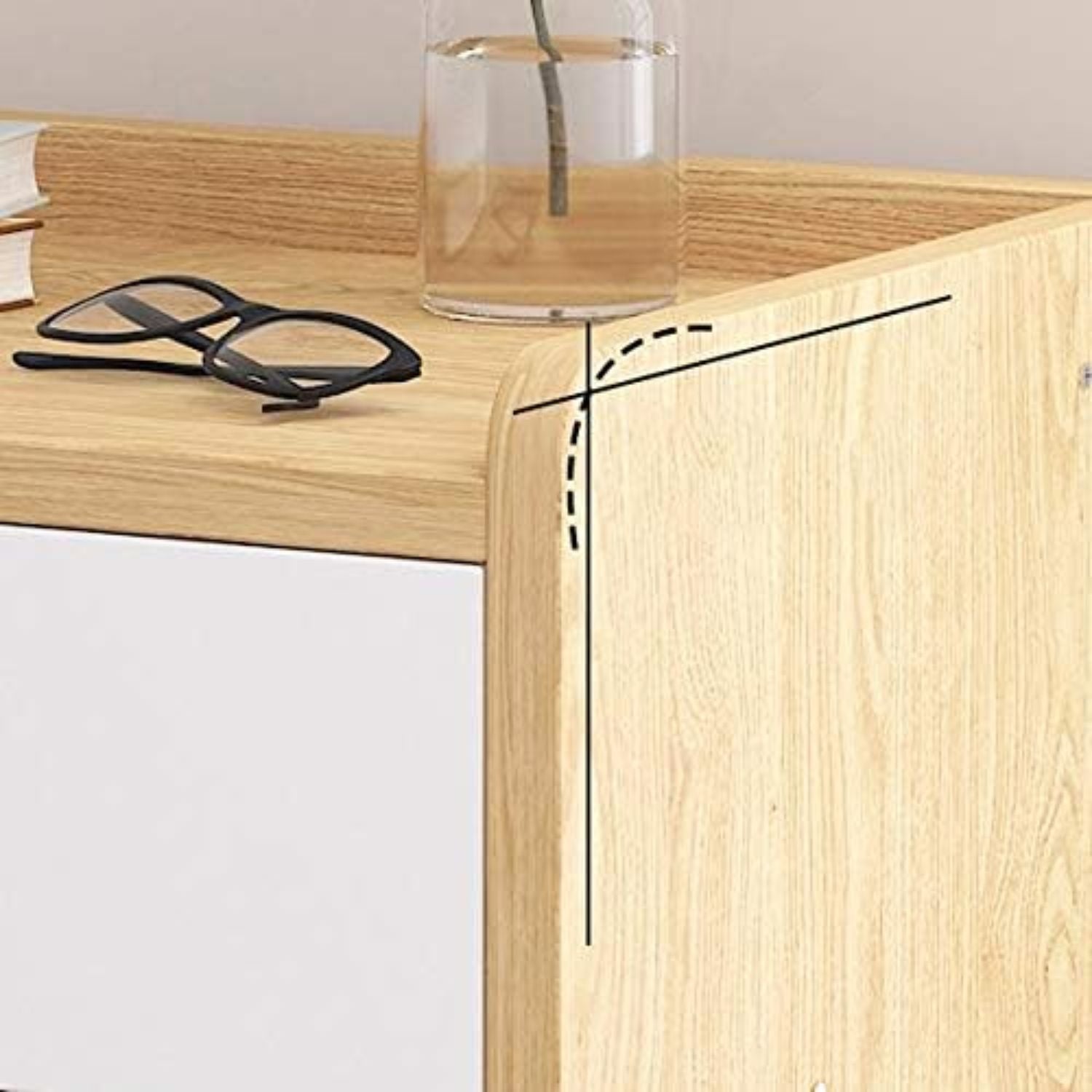 Velador Café 3 Cajones Mdf - Spacemarket