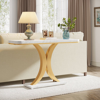 Preventa - Arrimo Premium Estilo Marmol Base Geometrica Dorada - Spacemarket