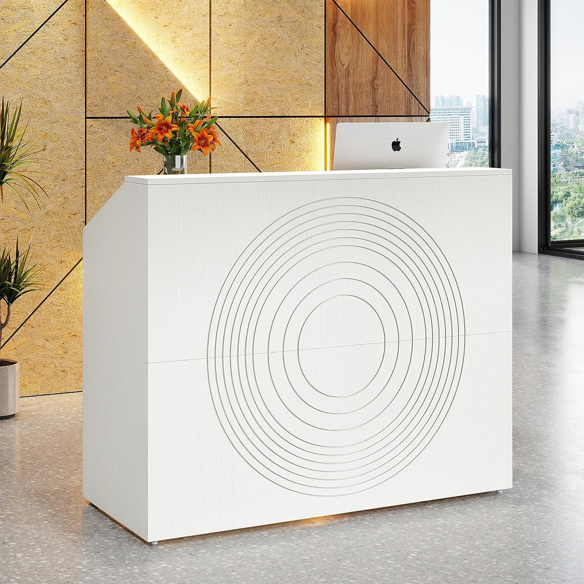 Preventa - Mueble recepción Blanco Diseño Moderno 118 Cm - Spacemarket