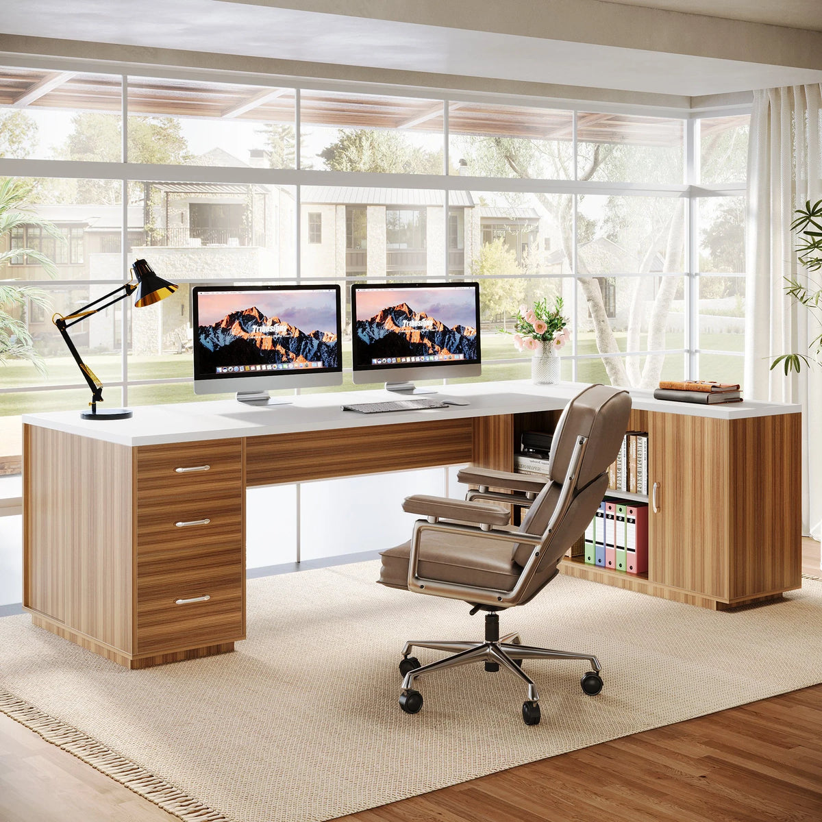 Preventa - Escritorio Ejecutivo Premium En L 218 CM Con Cajoneras - Spacemarket