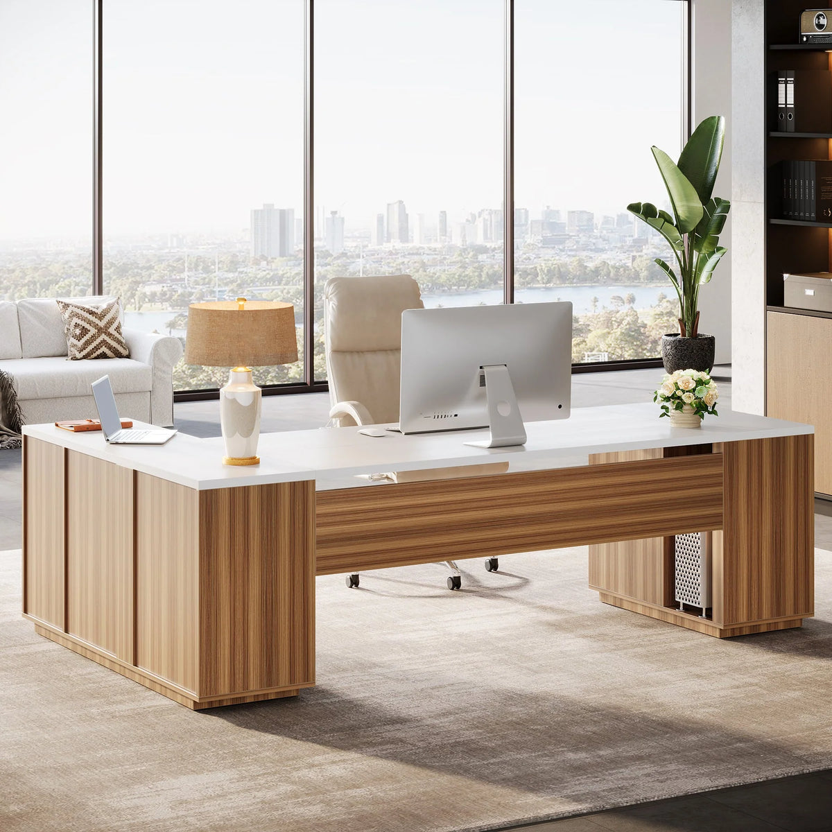 Preventa - Escritorio Ejecutivo Premium En L 218 CM Con Cajoneras - Spacemarket