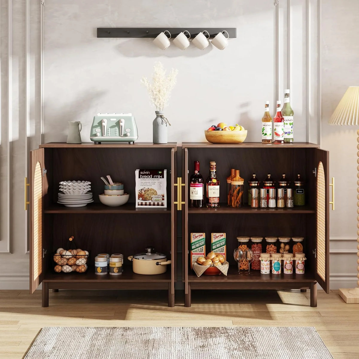 Preventa - Set De 2 Gabinetes Buffet Ratan Natural Premium - Spacemarket