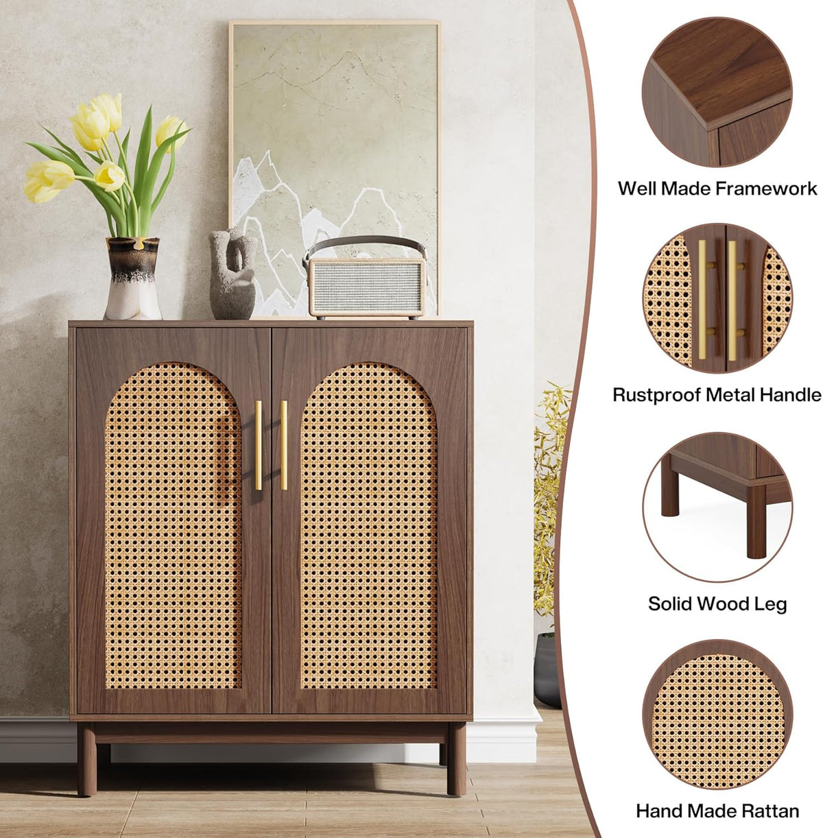 Preventa - Set De 2 Gabinetes Buffet Ratan Natural Premium - Spacemarket