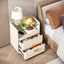Velador Blanco Con Vidrio 2 Cajones Elegante Premium - Spacemarket