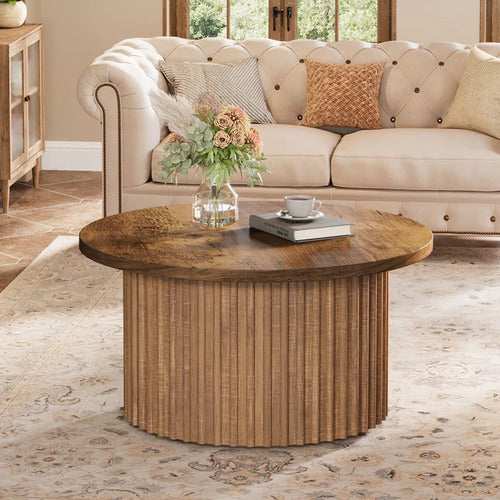 Mueble Mesa De Centro Redonda Moderno Rustico Premium - Spacemarket