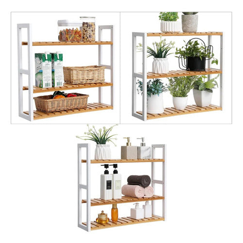 Estante Organizador Bambu 3 Niveles Ajustable