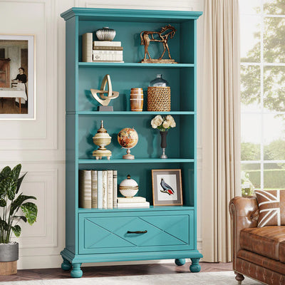 Mueble Estante Librero 5 Niveles Premium Azul Océano