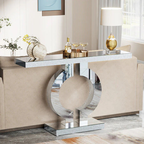Mueble Arrimo Espejo Con Forma De 0 Lujoso Moderno