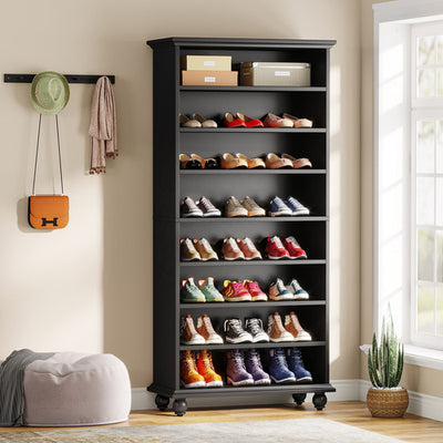 Mueble Estante Zapatero  Negro Lujo Premium Con Luz