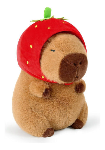 Peluche Capibara Carpincho Con Gorro Desmontable 35 Cm