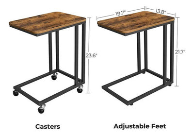 Mesa Auxiliar Ajustable Con Ruedas Estilo Industrial