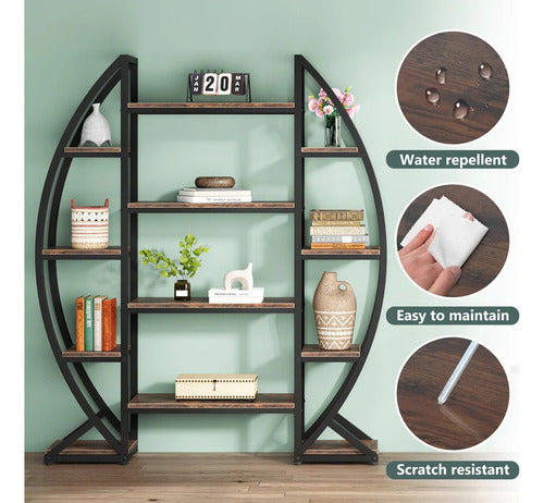 Mueble Estante Estilo Industrial Forma Ovalada Premium
