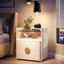 Velador Blanco Con Vidrio 2 Cajones Elegante Premium - Spacemarket