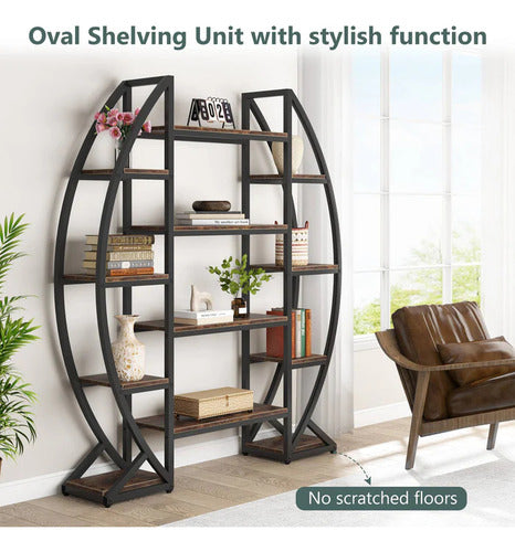 Mueble Estante Estilo Industrial Forma Ovalada Premium