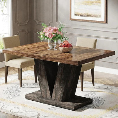 Mesa Comedor Cocina Lujo Base Firme En V - Para 6 Personas