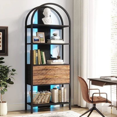 Mueble Estante Librero Industrial Forma Arqueada
