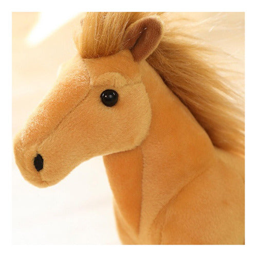 Peluche Caballo Galopante Piernas Flexibles Con Sonido 40 Cm