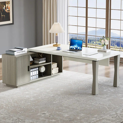 Escritorio Ejecutivo En L Con Cajonera Premium 180 Cm - Spacemarket