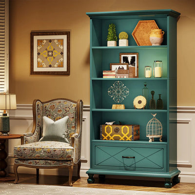 Mueble Estante Librero 5 Niveles Premium Azul Océano