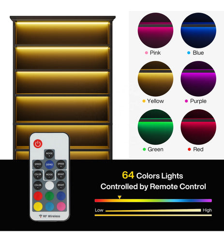 Mueble Estante Zapatero  Negro Lujo Premium Con Luz - Spacemarket