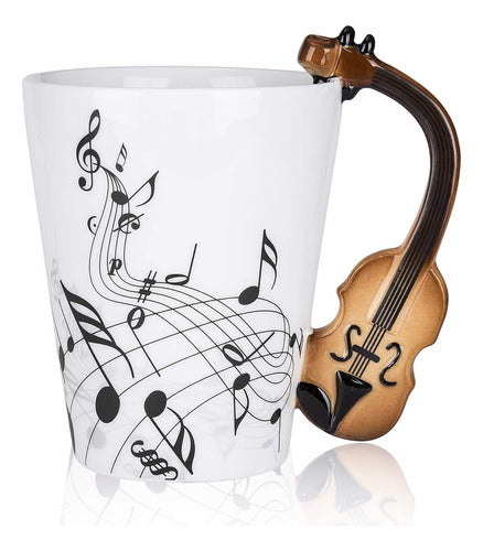 Taza Con Forma De Violin Musica 350 Ml