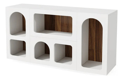 Mueble Arrimo Recibidor Blanco Minimalista Eclectico Premium