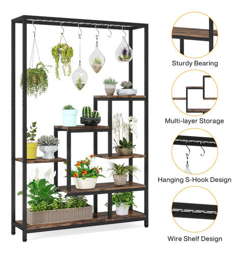 Mueble Estante Industrial Para Plantas De 180 Cm 6 Ganchos - Spacemarket