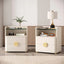 Velador Blanco Con Vidrio 2 Cajones Elegante Premium - Spacemarket