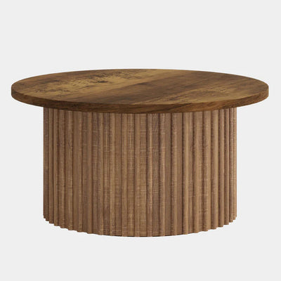 Mueble Mesa De Centro Redonda Moderno Rustico Premium