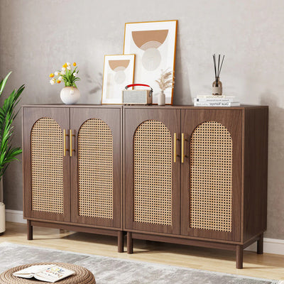 Set De 2 Gabinetes Buffet Ratan Natural Premium