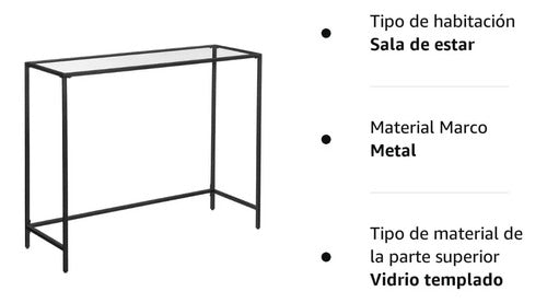 Mueble Recibidor Arrimo De Vidrio Y Acero