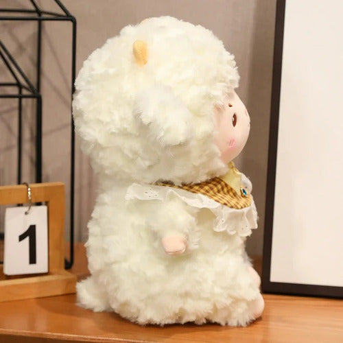 Peluche Oveja Felpa Kawaii Con Babero 30 Cm