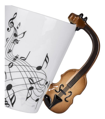 Taza Con Forma De Violin Musica 350 Ml