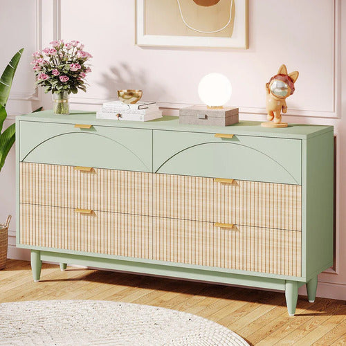 Cómoda Moderna Elegante Premium 6 Cajones Verde Menta