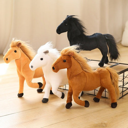 Peluche Caballo Galopante Piernas Flexibles Con Sonido 40 Cm