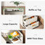 Velador Blanco Con Vidrio 2 Cajones Elegante Premium - Spacemarket
