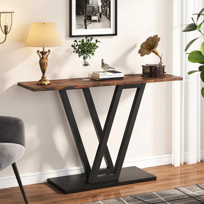 Arrimo Estilo Industrial Cafe Lujo Base Metálica Negra En V