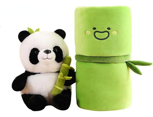 Peluche Oso Osito Panda Bambú Kawaii Con Estuche