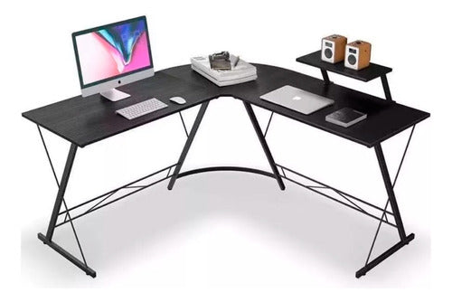 Escritorio Negro Esquinero Gamer - Spacemarket