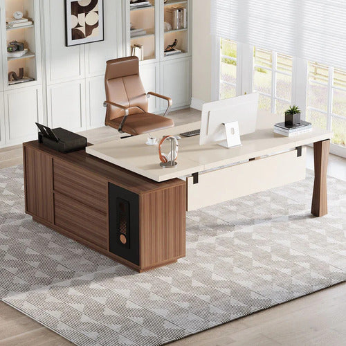 Escritorio Ejecutivo En L Con Cajonera Premium 180 Cm - Spacemarket