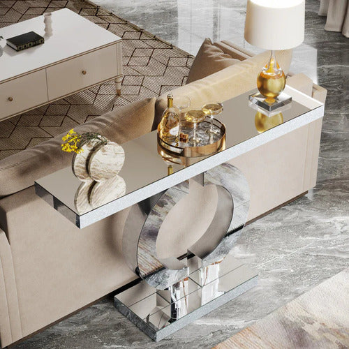 Mueble Arrimo Espejo Con Forma De 0 Lujoso Moderno