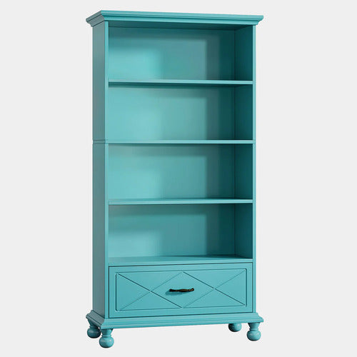 Mueble Estante Librero 5 Niveles Premium Azul Océano - Spacemarket