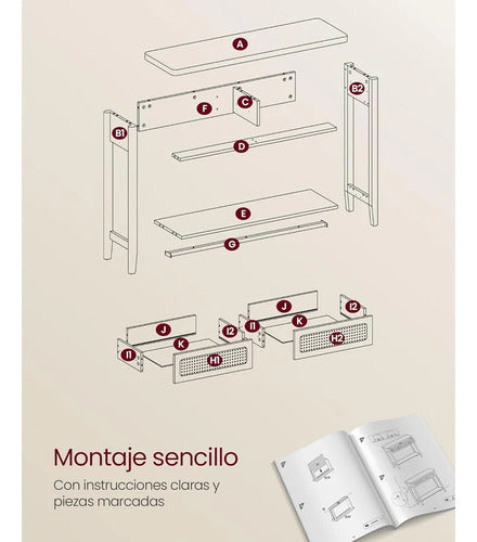 Mueble Recibidor Arrimo Estilo Ratan Melleto