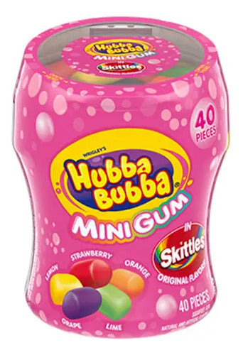 Dulce Chicle Hubba Bubba Mini Gum Con Skittles 40 Piezas